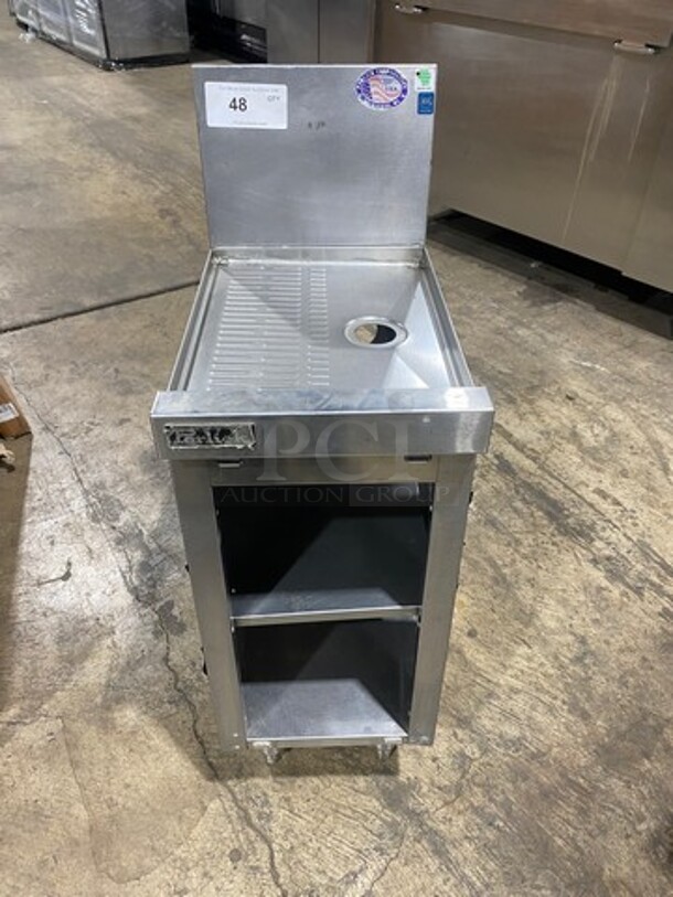 NEW! Perlick Under The Counter Drainboard! With Back Splash! All Stainless Steel! On Legs! - Image 1 of 8