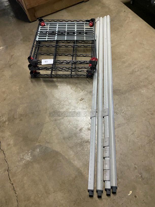 Metro Max Q 3 Tier Shelf! With Poles! Assembly Needed! - Image 5 of 5