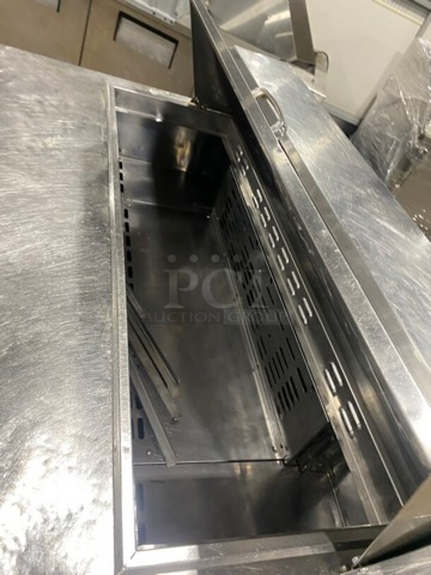 Turbo Air Commercial Refrigerated Sandwich Prep Table! With 2 Door Storage Space Underneath! All Stainless Steel! On Casters! Model: TST48SD 115V 60HZ 1 Phase - Image 8 of 9