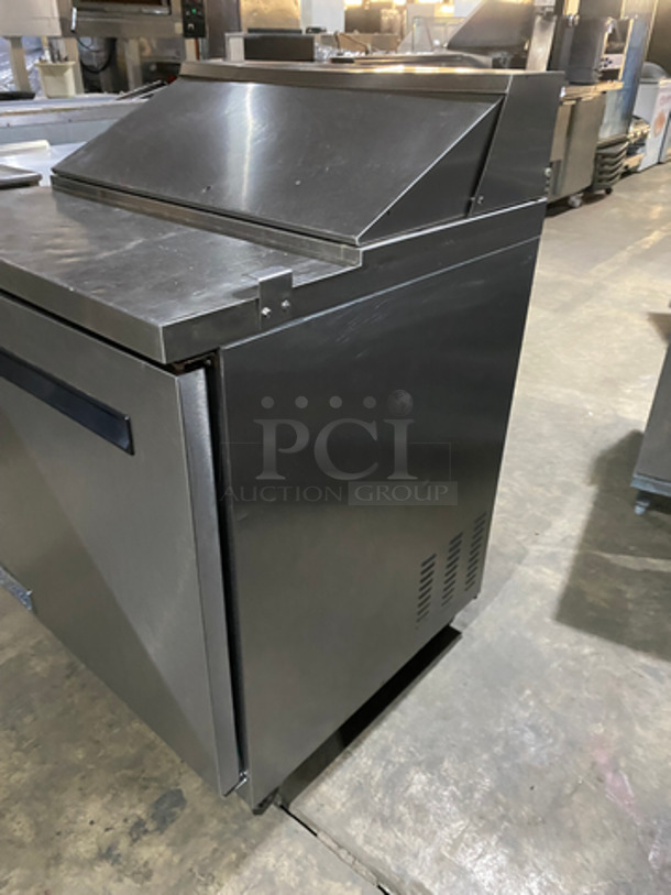 WOW! Artic Air Commercial Refrigerated Sandwich/Salad Prep Table! With Single Door Storage Space Underneath! With Poly Coated Rack! All Stainless Steel! On Casters! Model: AST28R SN: 5082984 115V 60HZ - Image 2 of 10