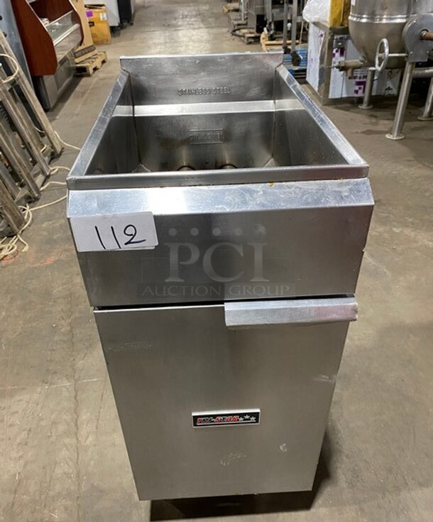 Tristar Commercial Natural Gas Powered Deep Fat Fryer! All Stainless Steel! On Casters! - Image 1 of 7