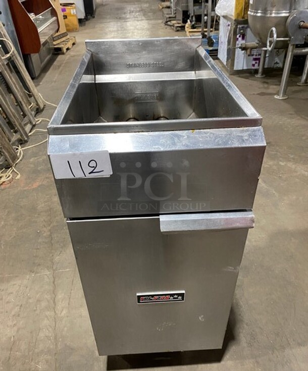 Tristar Commercial Natural Gas Powered Deep Fat Fryer! All Stainless Steel! On Casters! - Item #1107733
