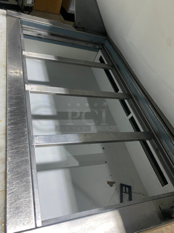Maxx Cold Commercial Refrigerated Sandwich Prep Table! With Commercial Cutting Board! Single Door Storage Space Underneath! All Stainless Steel! On Casters! - Image 7 of 9