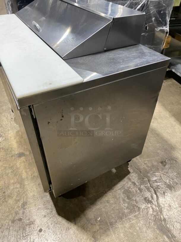 Beverage Air Commercial Refrigerated Sandwich Prep Table! With Commercial Cutting Board! With 2 Door Storage Space Underneath! All Stainless Steel! On Casters! Model: SPE4810 SN: 10704972 115V 1 Phase - Image 6 of 12