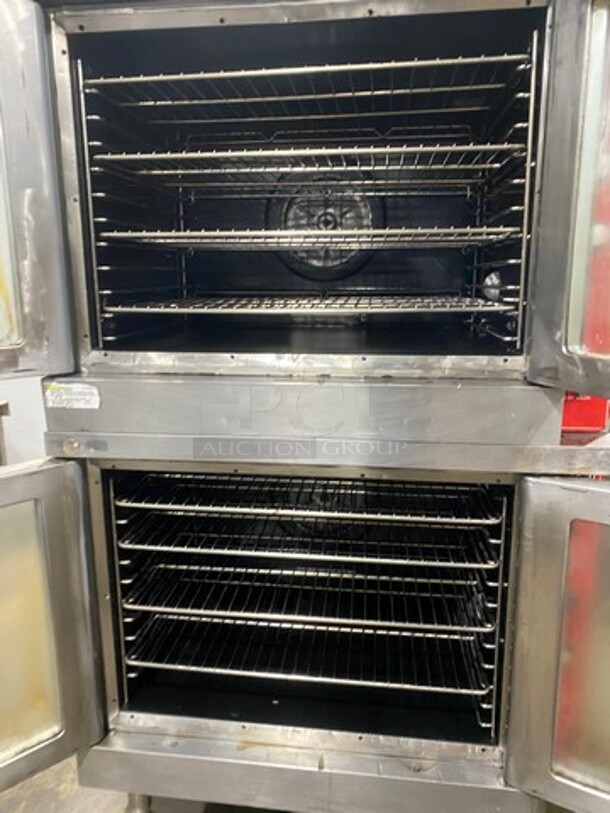Vulcan Commercial Natural Gas Powered Double Deck Convection Oven! With View Through Doors! Metal Oven Racks! All Stainless Steel! On Legs! 2x Your Bid Makes One Unit! - Image 5 of 9