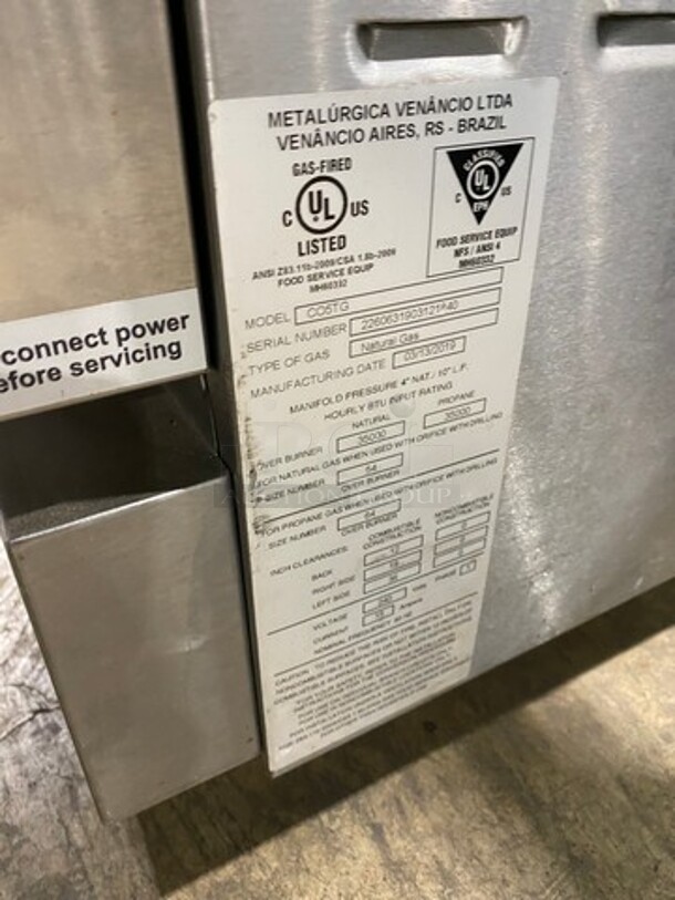 LATE MODEL! 2019 Venancio Commercial Natural Gas Powered Convection Oven! All Stainless Steel! Model: CO5TG SN: 2260631903121840 - Image 7 of 8
