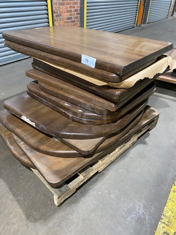 ALL ONE MONEY! Various Size And Style Tabletops! TOPS ONLY! Made From Real Wood! - Image 2 of 6