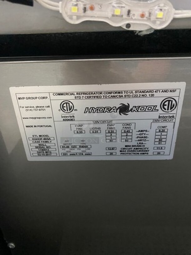 2017 Hydra Kool Commercial Refrigerated Open Grab-N-Go Display Case! Solid Stainless Steel! Model: KGHOF60SA SN: 1740013 120/230V 60HZ 1 Phase - Image 7 of 8