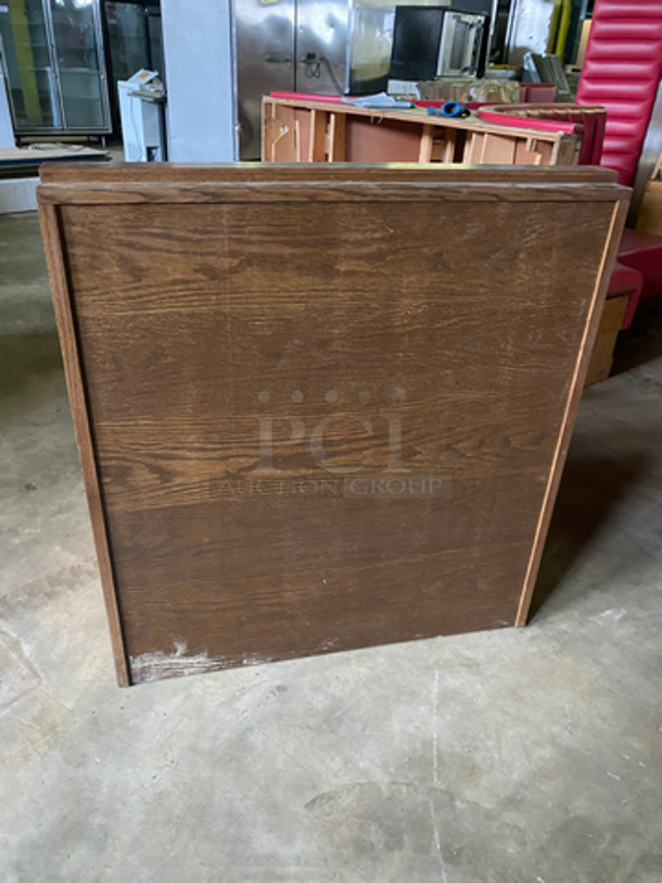 NEW! Single Sided Red Cushioned Booth Seat! With Wooden Outline! Perfect For Up Against The Wall! Can Be Connected To Any Of The Booths Listed! - Image 3 of 7
