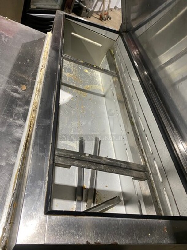 Beverage Air Commercial Refrigerated Pizza Prep Table! With Single Door Underneath Storage Space! All Stainless Steel! On Casters! Model: DP46! Working When Removed! - Image 8 of 9