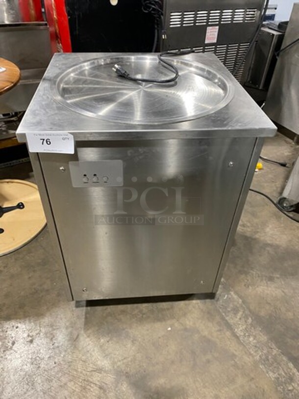 Commercial Fried Ice Cream Roll Machine! All Stainless Steel! On Casters! WORKING WHEN REMOVED!