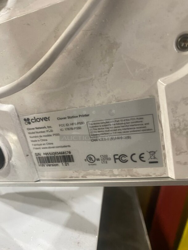 Clover POS Monitor System! With Clover Receipt Printer/Credit Card Reader! With Metal Cash Drawer! Model C500! - Image 9 of 10