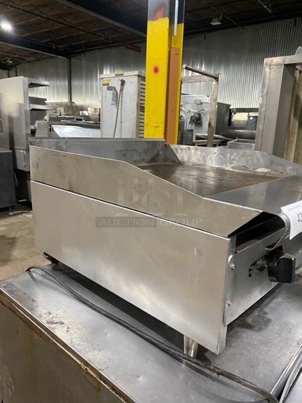 All Stainless Steel 24 Inch Countertop Natural Gas Powered Flat Grill! On Legs! - Image 2 of 7
