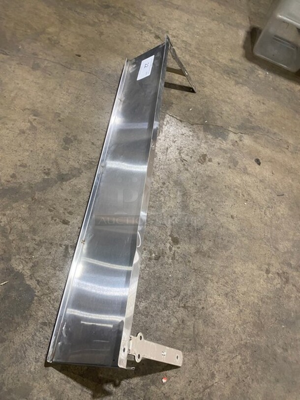 All Stainless Steel! Wall Mounted Commercial Shelf With Backsplash! - Image 2 of 4