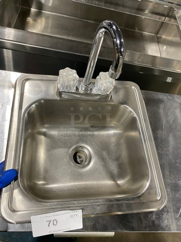 Glacier Bay Wall Mount Drop In Hand Sink! All Stainless Steel! - Image 2 of 5