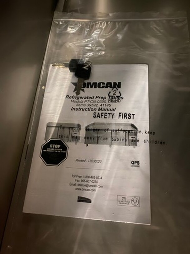 AMAZING! NEW! SCRATCH-N-DENT! Omcan Commercial Refrigerated Italian Style Marble Top Pizza Prep Table! With 3 Door Storage Space Underneath! Poly Coated Racks! All Stainless Steel! Model: PTCN0581 110V - Image 10 of 12