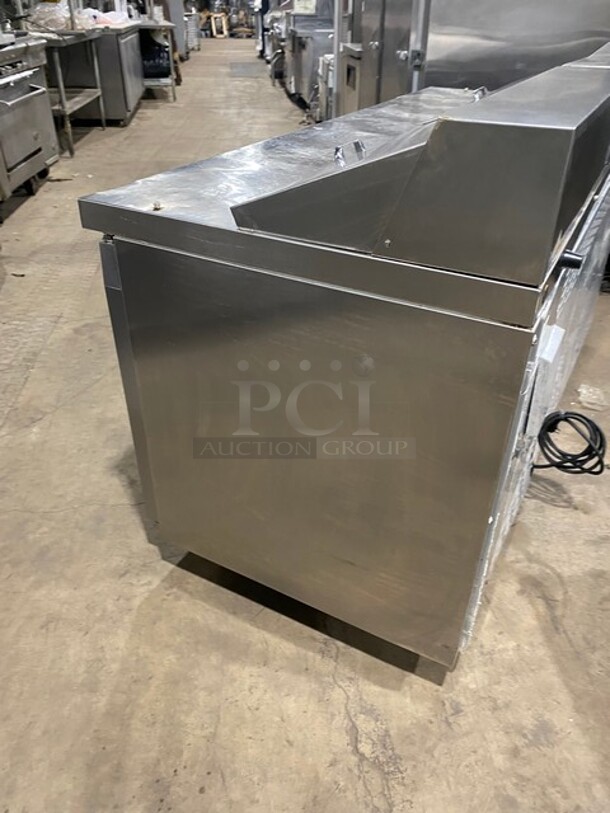 Continental Commercial Refrigerated Sandwich Prep Table! With 3 Door Underneath Storage Space! All Stainless Steel! Model SW7218 Serial 157A8858! 115V 1Phase! - Image 4 of 9