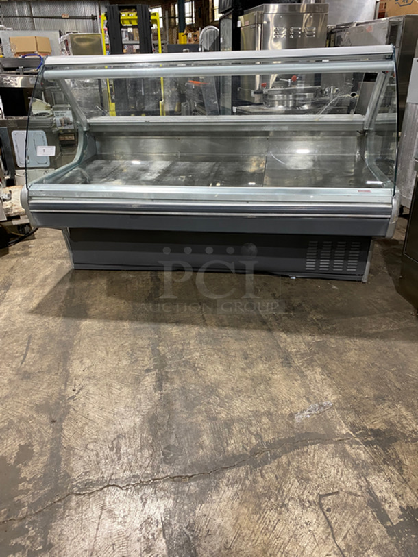COOL! Arneg Commercial Refrigerated Deli/ Meat Display Case Merchandiser! With Commercial Cutting Board! With Curved Front Glass! With Rear Access Doors!