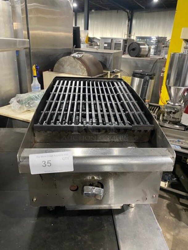 Commercial Countertop Natural Gas Powered Char Broiler Grill! All Stainless Steel! On Small Legs!