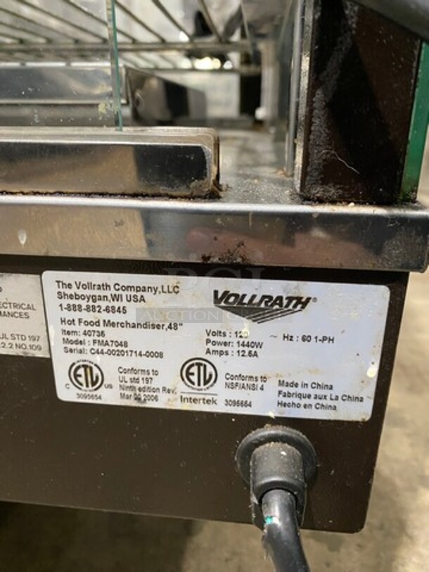 Vollrath Commercial Countertop Heated Display Case Merchandiser! With Rear Access Doors! Model: FMA7048 SN: C44002017140008 120V 60HZ 1 Phase - Image 5 of 8