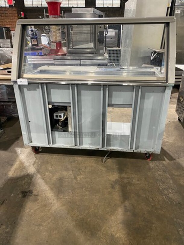 Duke Commercial Sandwich Prep Line Unit! With Slanted Front Glass! With Commercial Cutting Board! All Stainless Steel! On Casters! Model: SUBCPTC60M SN: 07063219 120V 60HZ 1 Phase - Image 1 of 8