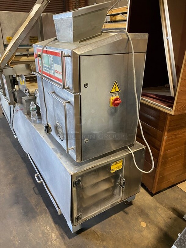 SWEET! KONIG Maschinen/RHEON Commercial Floor Style Stress Free Mass Production BUN ROLL LINE! Up To 4000 PCS Per Hour/Rounded, Stamped, Oval or Folded and Long-Rolled! Model Brotchenanlage/Roll Plant GS USA K2 Serial 3160052!  With Rheon Full Line Dough Sheeter WIth Hopper! On Commercial Casters!  - Image 5 of 12