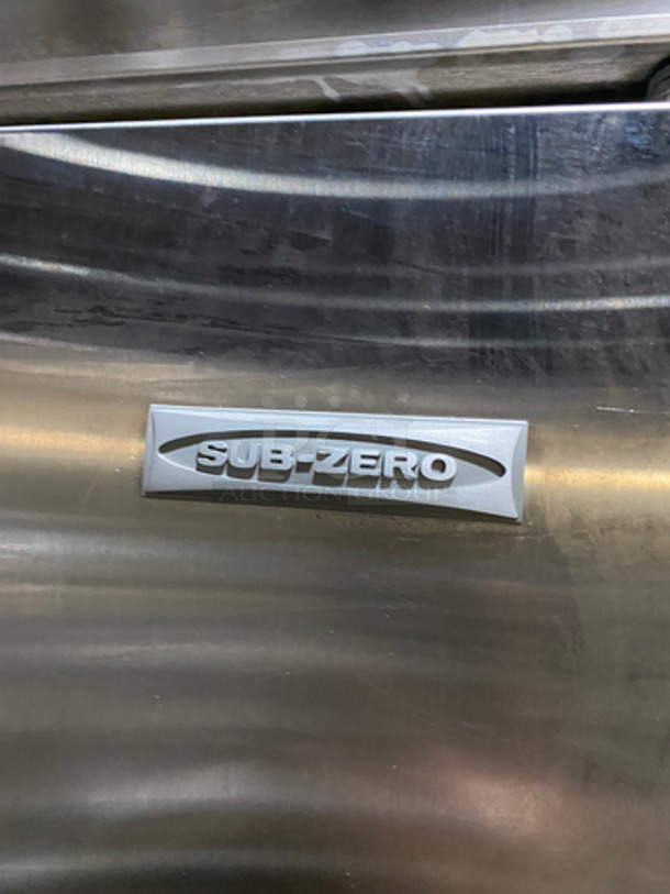 Sub Zero Commercial 2 Door Reach In Refrigerator/Freezer! With Shelves And Poly Coated Racks! All Stainless Steel! - Image 10 of 11