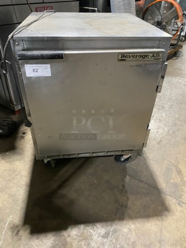 Beverage Air Commercial Single Door Lowboy/ Worktop Cooler! Stainless Steel! On Casters! Model: UCR27A - Image 1 of 7