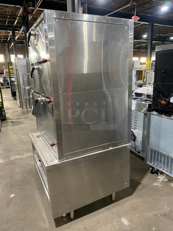 All Stainless Steel Triple Deck Natural Gas Powered Steamer! On legs    - Image 4 of 9