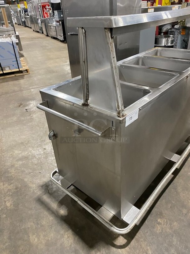 Seco All Stainless Steel 4 Compartment Steam Table! With Sneeze Guard! On Casters! - Image 2 of 10
