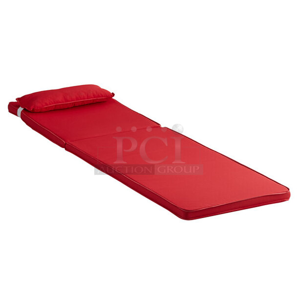 BRAND NEW SCRATCH & DENT! Lancaster Table & Seating Red Chaise Cushion with Pillow - 16 In Total - Image 2 of 6