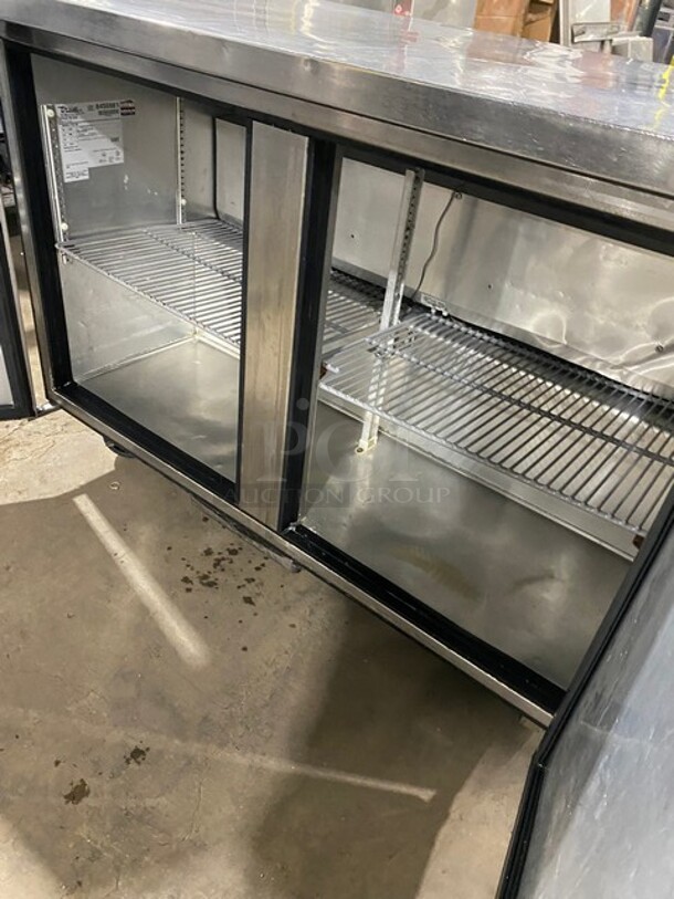 True Commercial 2 Door Lowboy/Worktop Cooler! With Poly Coated Racks! All Stainless Steel! On Casters! Model: TUC48 SN: 8455981 115V 1PH - Image 6 of 9