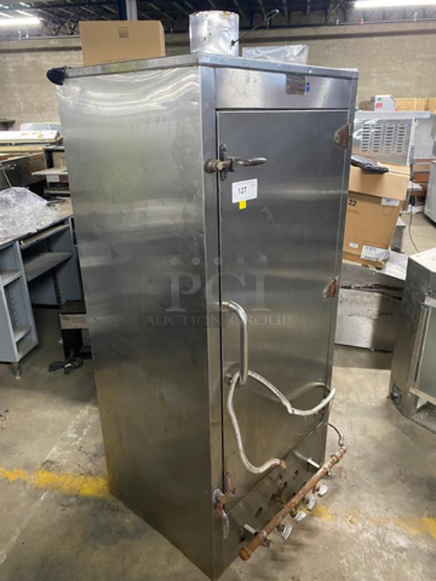 Commercial Single Door Natural Gas Powered Smoker! All Stainless Steel! - Image 2 of 9