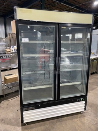 Maxx Cold Commercial 2 Door Reach In Freezer Merchandiser! With View Through Doors! With Poly Coated Racks! Model: MXM248F SN: 365268 115V 60HZ 1 Phase