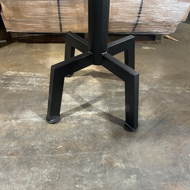 Wow! Brand New! OCS Ash Grey Finish Scratch Resistant Durowood Composite Bar Height Table! 36 By 36! Suitable For Indoor & Outdoor Use With Metal Bar Height Base!  - Image 4 of 9