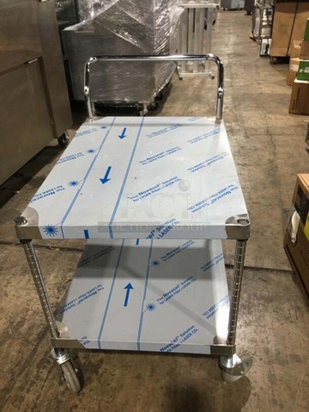 WOW! NEW! Advance Tabco Commercial 2 Tier Utility Cart! Stainless Steel! On Casters! - Image 2 of 8