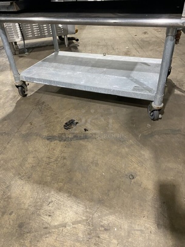 Nice! American Range Natural Gas Powered 48 Inch Flat Griddle! On Stainless Steel Equipment Stand! On Casters!  - Image 7 of 9