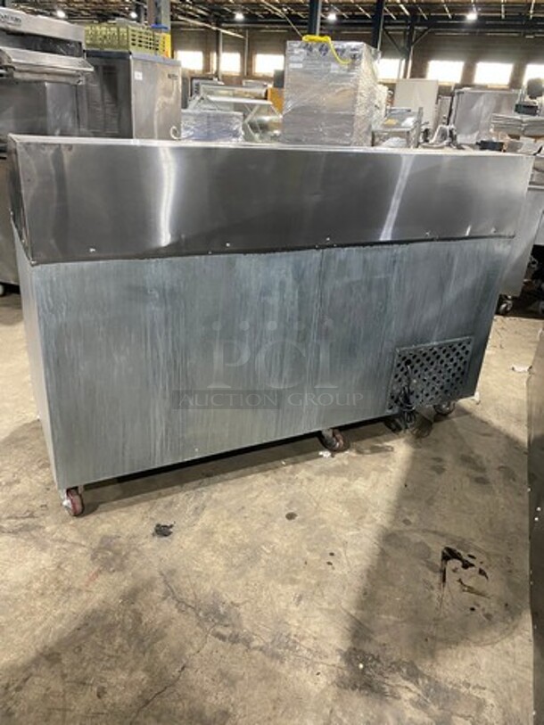 2017 Leader Commercial Refrigerated Pizza Prep Table! With Marble Top! With 3 Door Storage Space Underneath! All Stainless Steel! On Casters! Model: DR72SC SN: AA11M2201 115V 60HZ 1 Phase - Image 4 of 9