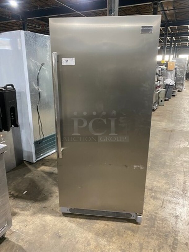 Frigidaire Single Door Reach In Refrigerator! With Poly Shelves! Stainless Steel Body! Model: FPRH19D7LF1 SN: WA43003441 115V - Image 1 of 10
