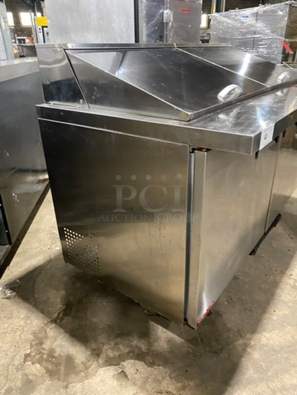 Universal Coolers Commercial Refrigerated Sandwich Prep Table! With 2 Door Storage Space Underneath! Poly Coated Racks! All Stainless Steel! On Casters! Model: SCLM260E 115V 60HZ 1 Phase - Image 2 of 9