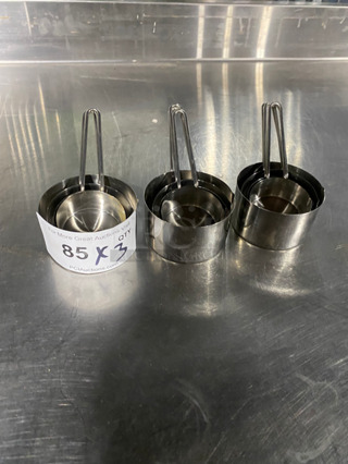 NEW! Stainless Steel Measuring Cups! 3 Sets! 3x Your Bid!