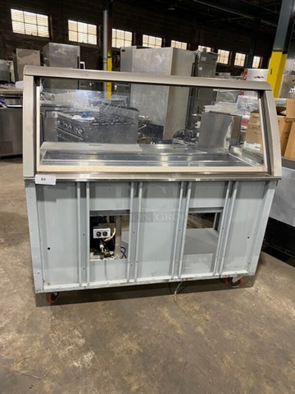Duke Commercial Sandwich Prep Line Unit! With Slanted Front Glass! With Commercial Cutting Board! All Stainless Steel! On Casters! Model: SUBCPTC60M SN: 07063219 120V 60HZ 1 Phase - Image 1 of 9