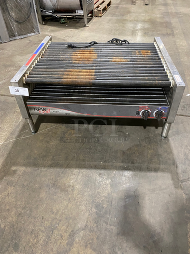 APW Wyott Commercial Countertop Hot Dog Roller Grill! All Stainless Steel! On Legs! Model: HRS755T SN: 8179618040844 208/240V 60HZ 1 Phase - Image 1 of 9