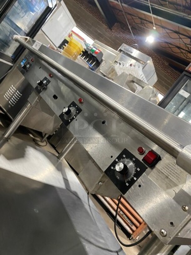 Vulcan Hart Commercial Natural Gas Powered Flat Top Griddle! With Back And Side Splashes! On Equipment Stand! All Stainless Steel! On Casters! Model: 48RRGCKR1 SN: 650097965 - Image 6 of 9