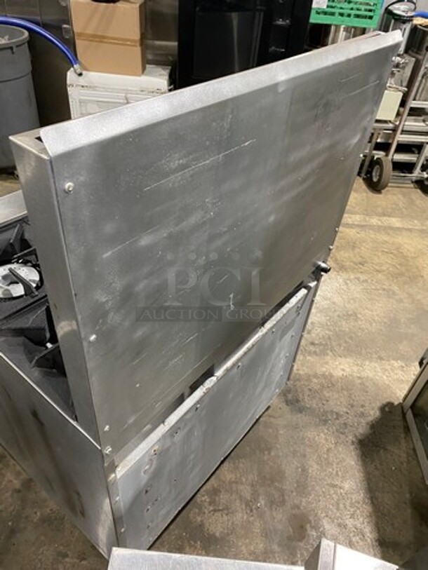 Nice! 2016 Therma Tek Natural Gas Powered 6 Burner Range! With Full Size Oven Underneath! With Raised Back Splash! Model TMD36-6-1N! On Commercial Casters! Working When Removed! - Image 4 of 10