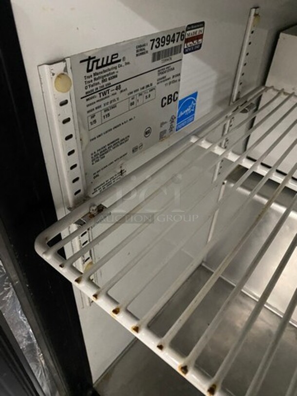 True Commercial 2 Door Refrigerated Lowboy/Worktop Cooler! With Backsplash! All Stainless Steel! On Casters! Model: TWT48 SN: 7399476 115V 60HZ 1 Phase - Image 5 of 6