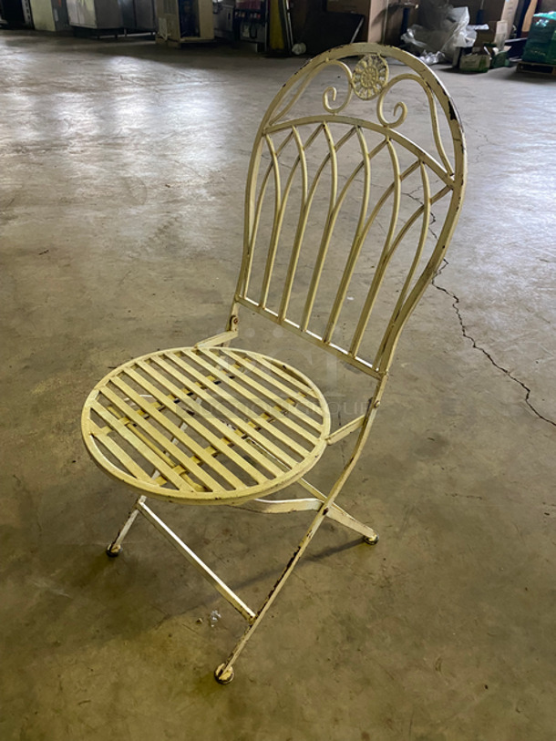 White Metal Foldable Patio Chairs! 15x Your Bid! - Image 9 of 9