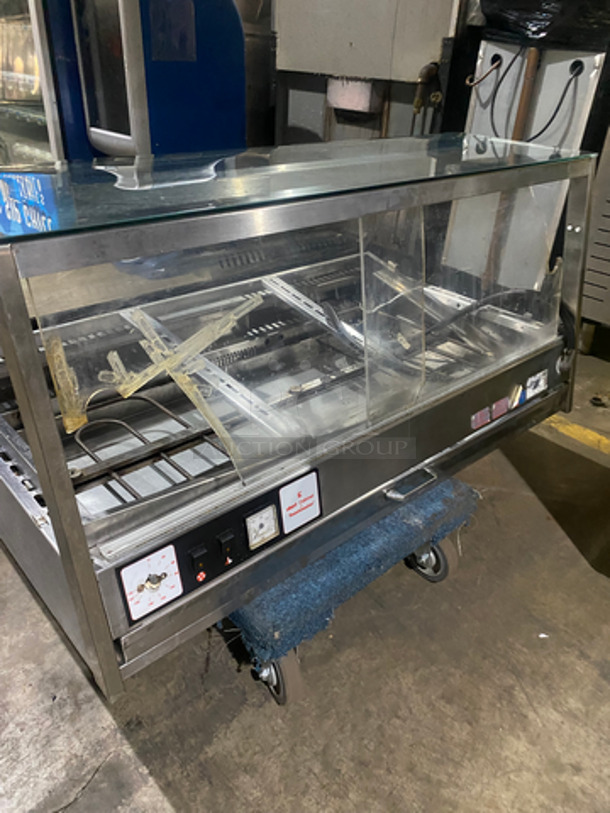 Commercial Countertop 3 Bay Steam Table Merchandiser! With Sneeze Guard! With 2 Sliding Rear Access Doors! Stainless Steel Body! - Image 4 of 10
