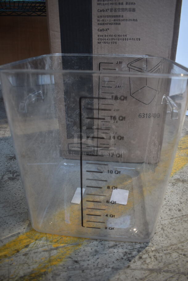 3 BRAND NEW IN BOX! Rubbermaid Clear Poly 18 Quart Containers. 3 Times Your Bid! - Image 1 of 4