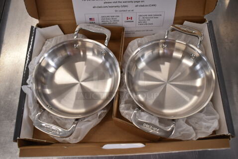 2 Boxes of 2 BRAND NEW! All-Clad Stainless Steel Pans w/ Handles. 2 Times Your Bid!
